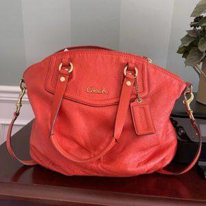 Coach Satchel Orange Leather Pocketbook